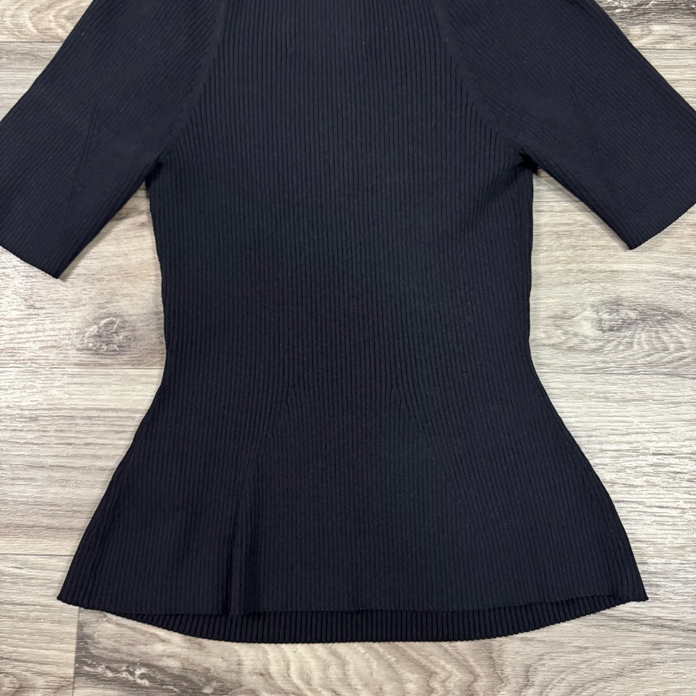 Massimo Dutti Studio Black Sweatheart Neckline Knit Bustier Blouse Size Medium - Picture 8 of 8